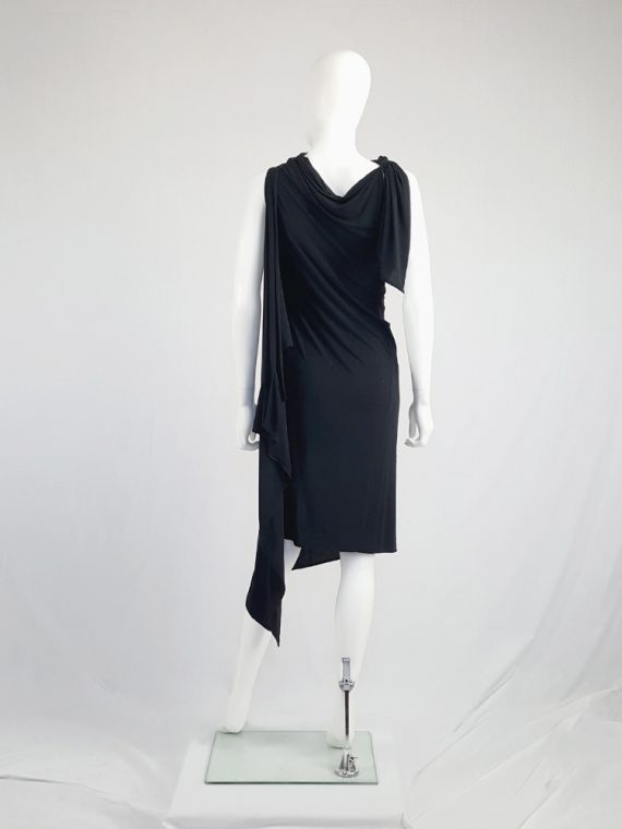vintage Ann Demeulemeester black triple wrapped dress with 5 armholes spring 1998 092041