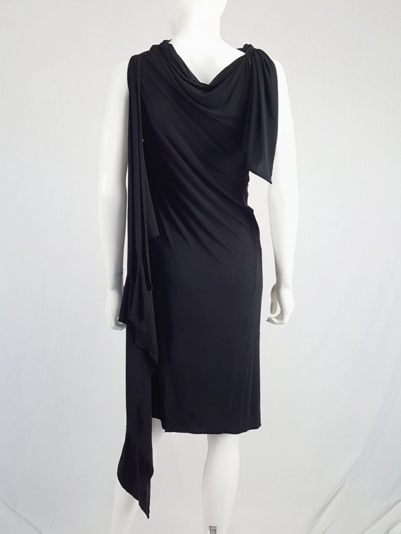 vintage Ann Demeulemeester black triple wrapped dress with 5 armholes spring 1998 092112