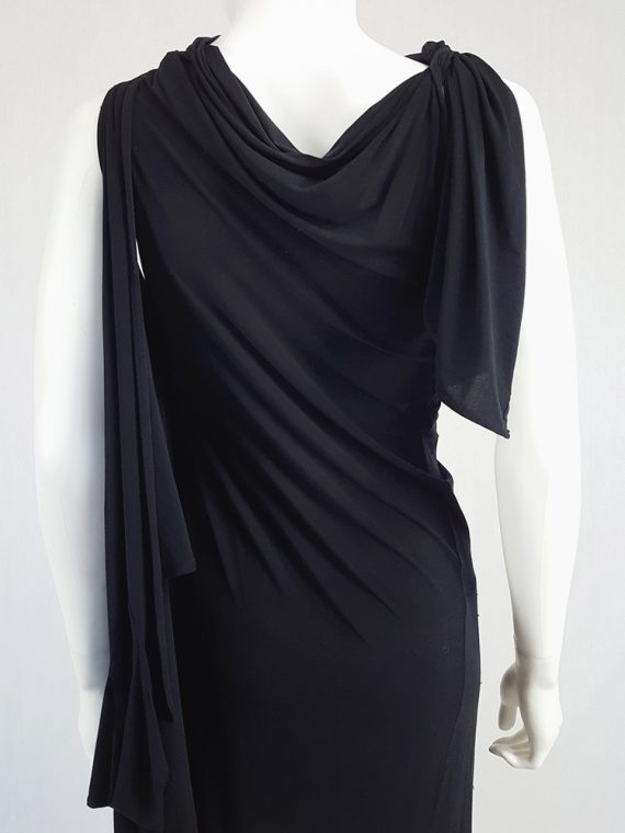 vintage Ann Demeulemeester black triple wrapped dress with 5 armholes spring 1998 092122