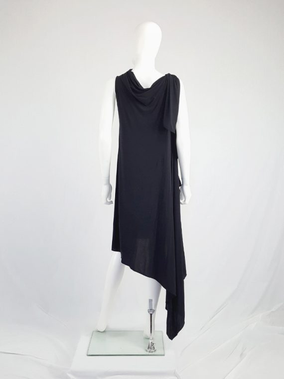vintage Ann Demeulemeester black triple wrapped dress with 5 armholes spring 1998 092154