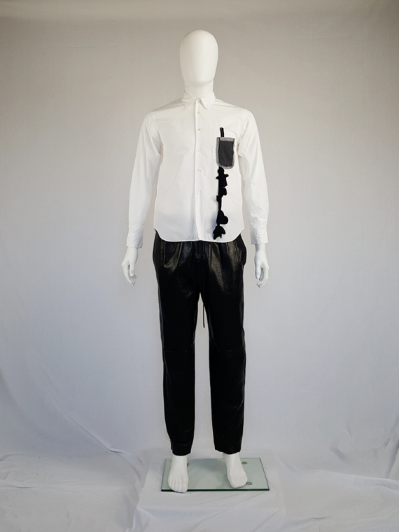 vintage Comme des Garcons Homme Plus white shirt with hanging dolls spring 2010 12000