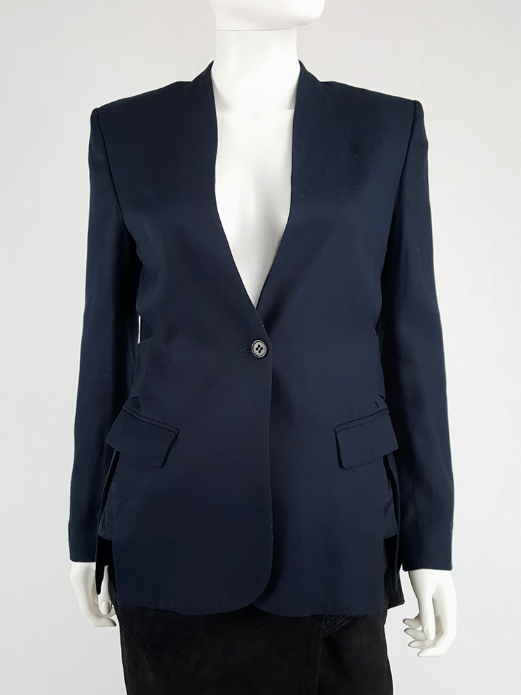 Damir Doma blue minimalist blazer with open sides — spring 2014 - V A N ...