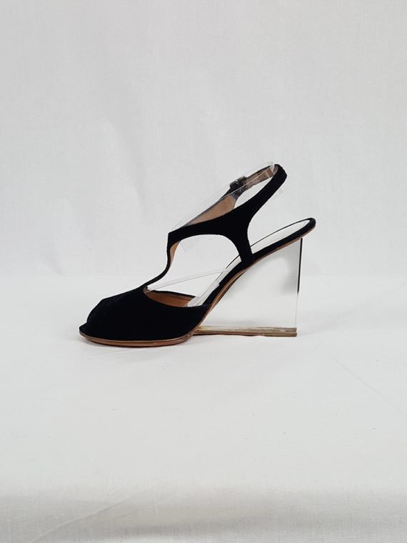 vintage Maison Martin Margiela black sandals with clear heels spring 2007 194243