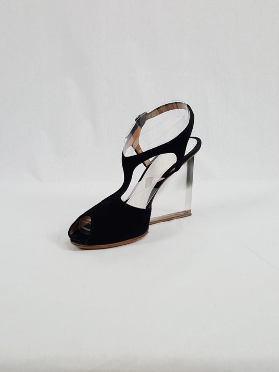 vintage Maison Martin Margiela black sandals with clear heels spring 2007 194258