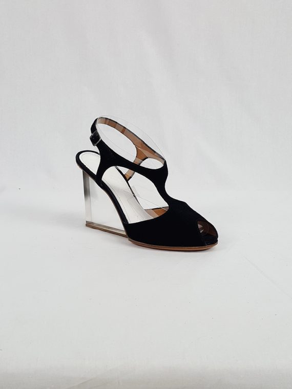 vintage Maison Martin Margiela black sandals with clear heels spring 2007 194324