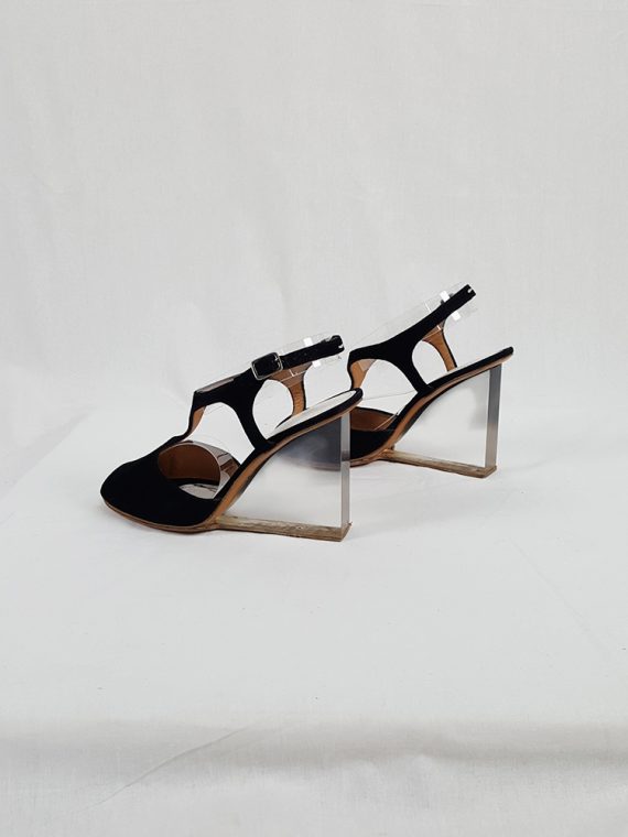 vintage Maison Martin Margiela black sandals with clear heels spring 2007 194729