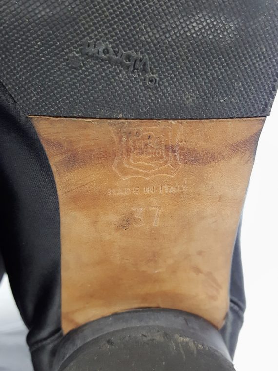vintage Maison Martin Margiela black satin tabi boots with low heel fall 1998 105549