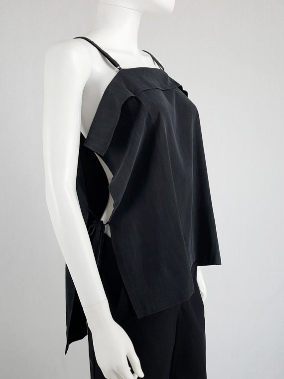 vintage Yohji Yamamoto black square top with open sides 3801