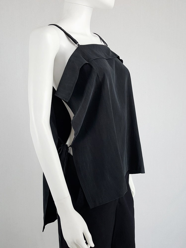Yohji Yamamoto black square top with open sides - V A N II T A S