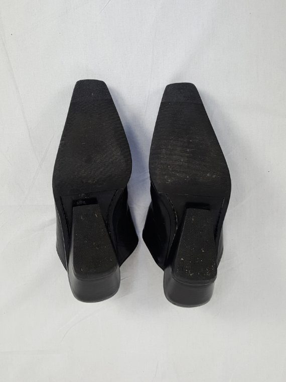 vintage Ann Demeulemeester black mules with slanted heel spring 2001 120925(0)