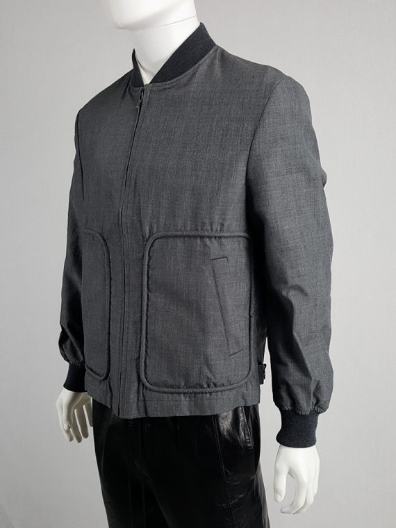 vintage Comme des Garcons Homme grey bomber jacket AD 1997 202636