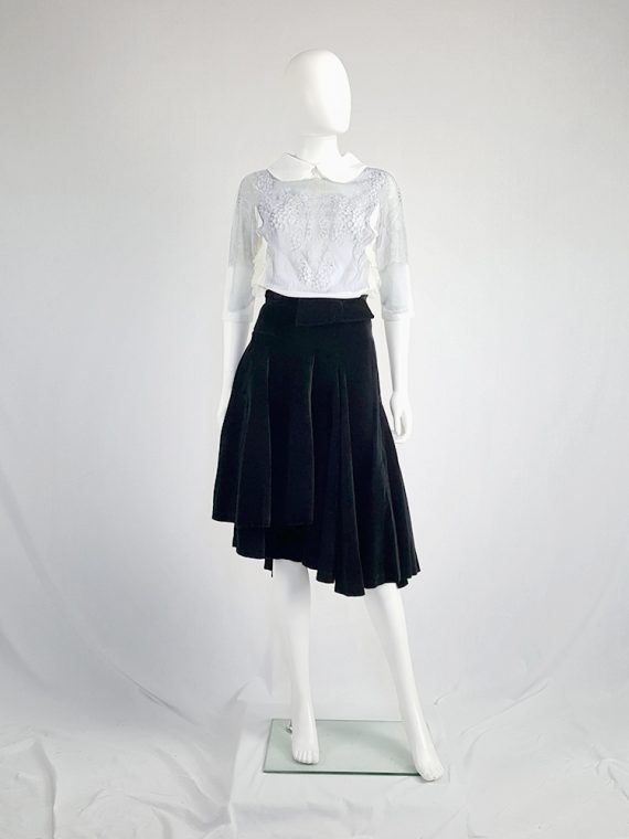 vintage Comme des Garçons black velvet asymmetric skirt fall 1988 10381