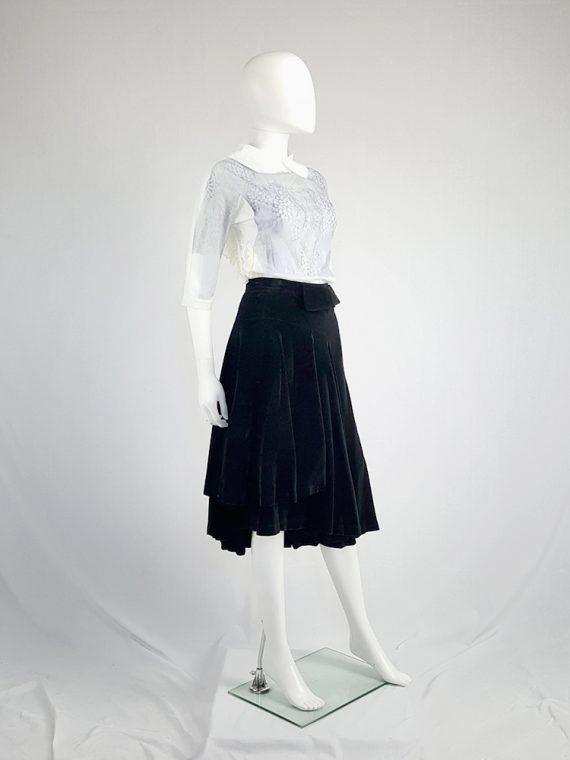 vintage Comme des Garçons black velvet asymmetric skirt fall 1988 104223