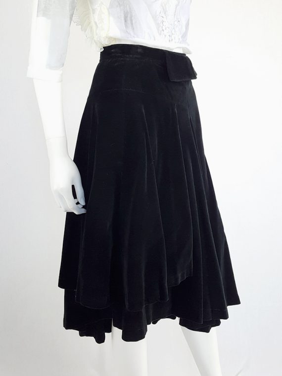 vintage Comme des Garçons black velvet asymmetric skirt fall 1988 104308