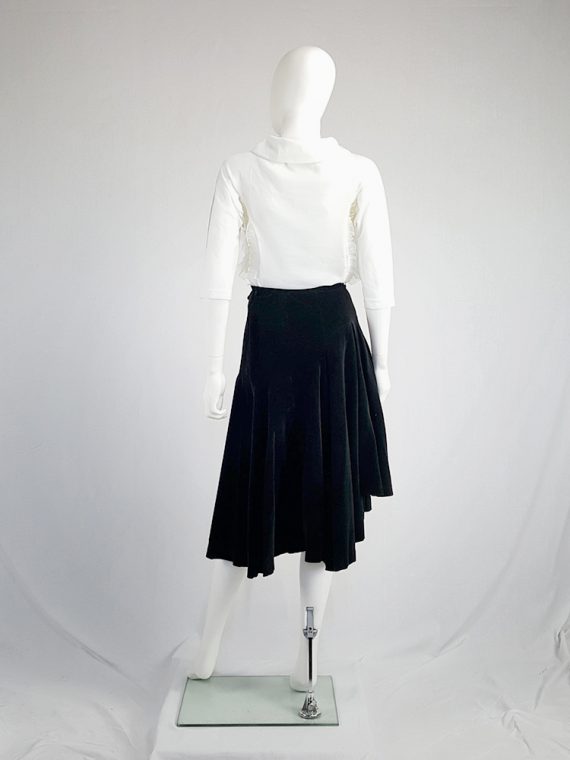 vintage Comme des Garçons black velvet asymmetric skirt fall 1988 104430