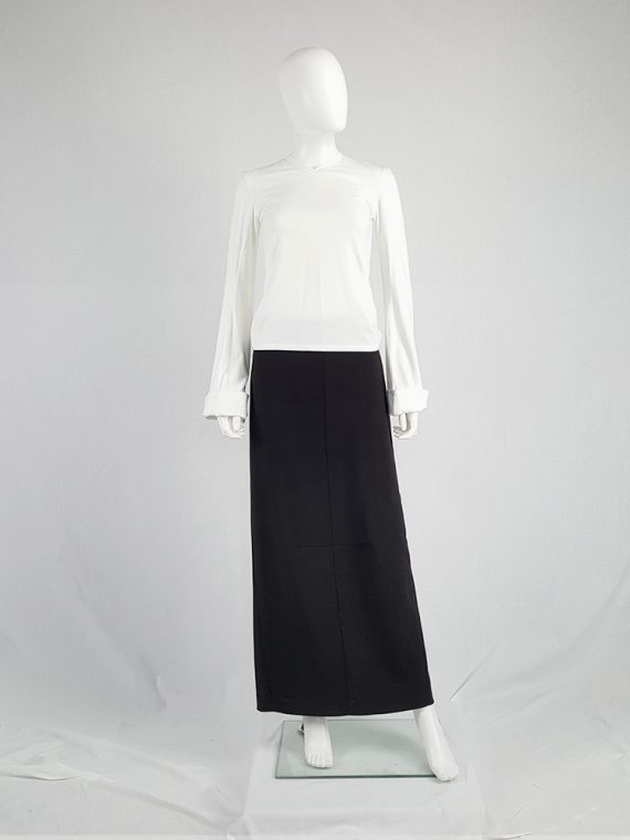 vintage Maison Martin Margiela black maxi skirt with back slit fall 1998 0941