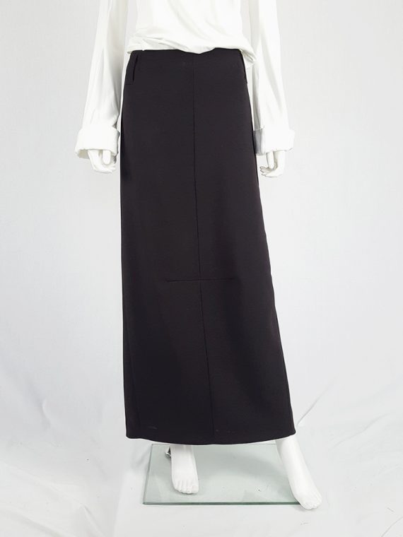 vintage Maison Martin Margiela black maxi skirt with back slit fall 1998 1037