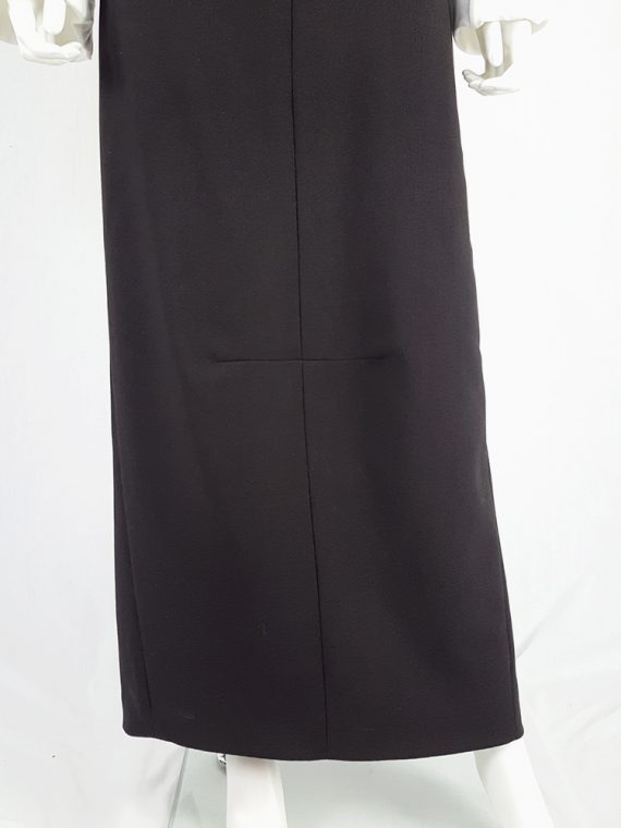 vintage Maison Martin Margiela black maxi skirt with back slit fall 1998 1118