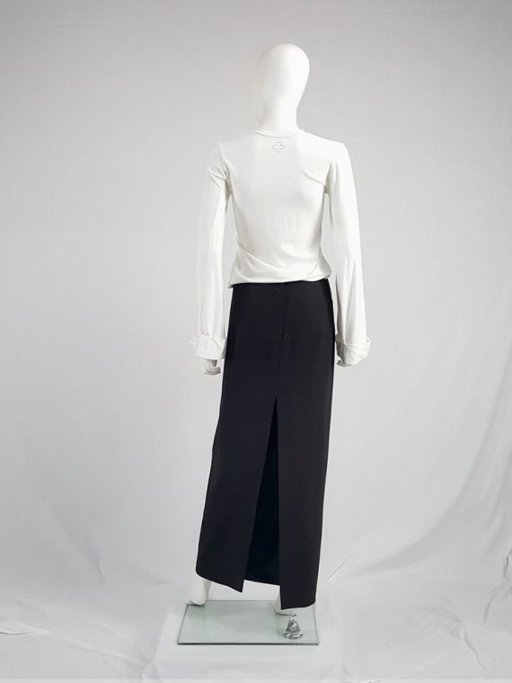 vintage Maison Martin Margiela black maxi skirt with back slit fall 1998 1327