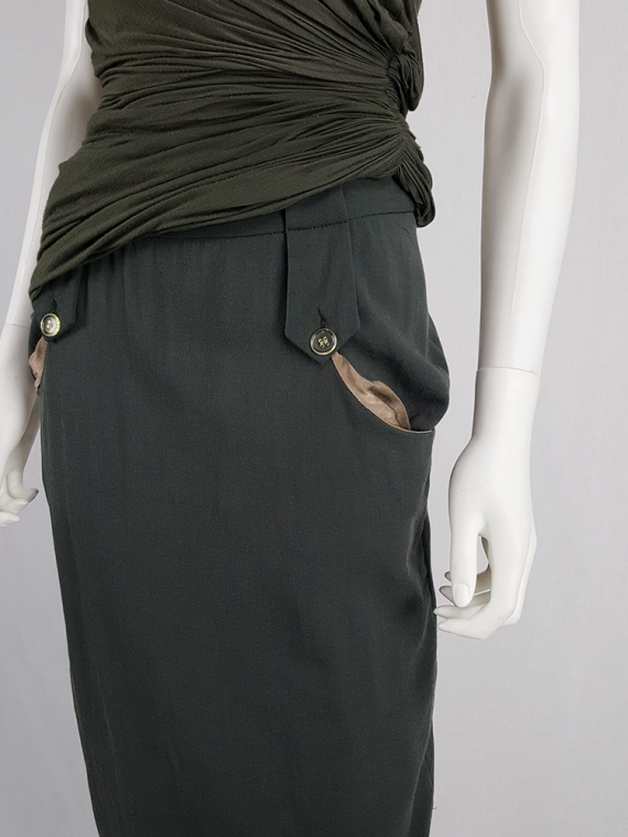 vintage Maison Martin Margiela green skirt with exposed pocket lining fall 2003 200311