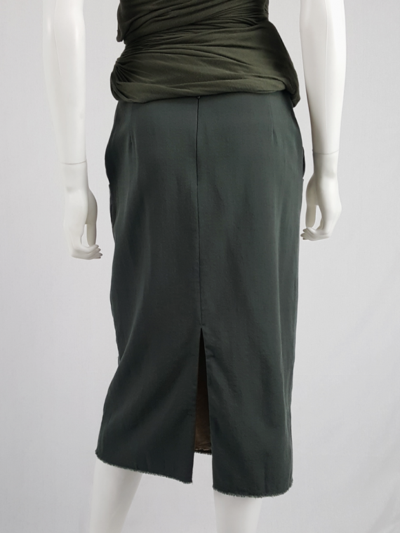 vintage Maison Martin Margiela green skirt with exposed pocket lining fall 2003 200429