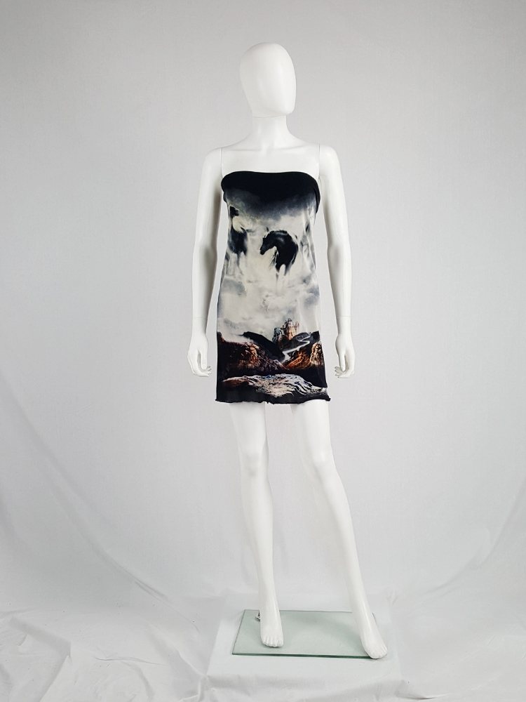 Maison Martin Margiela horse printed strapless dress — spring 2008