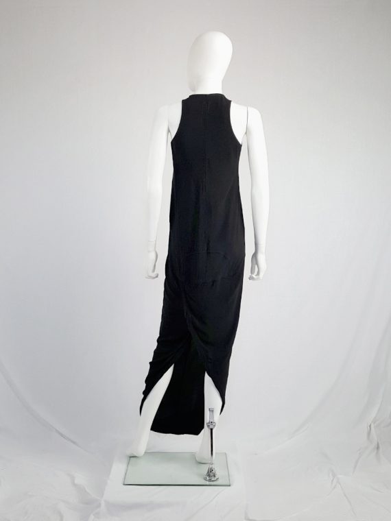vintage Rick Owens WALRUS black maxi dress with back slit spring 2017 110123