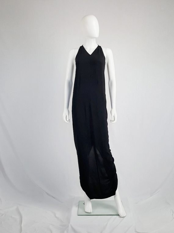 vintage Rick Owens WALRUS black maxi dress with back slit spring 2017 110541