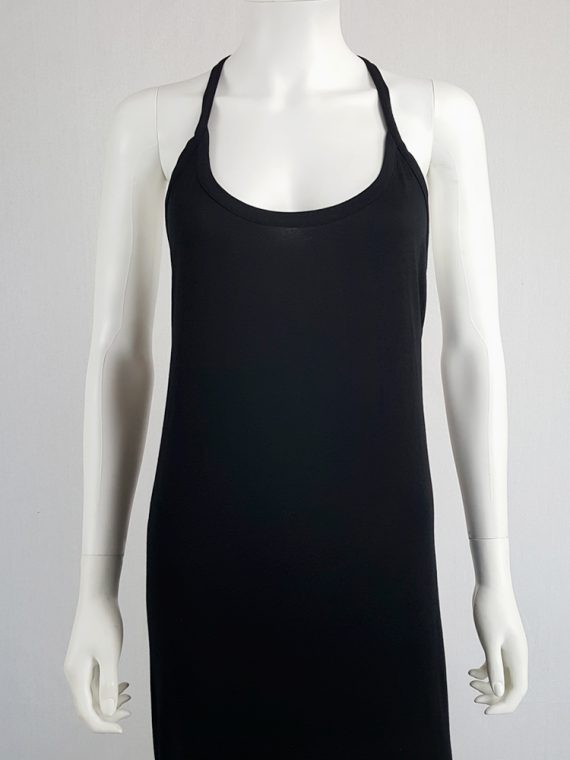 vintage Ann Demeulemeester black backless maxi dress with back zipper strap spring 2016 114239(0)
