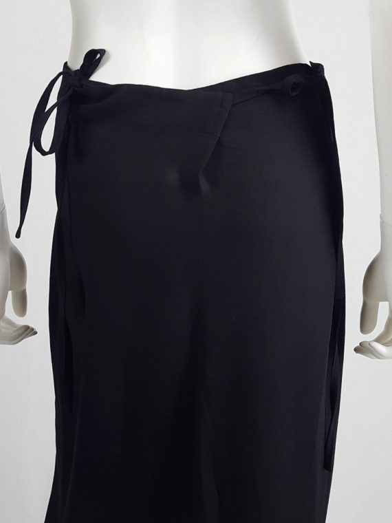 vintage Ann Demeulemeester black maxi skirt with back wrap 231225