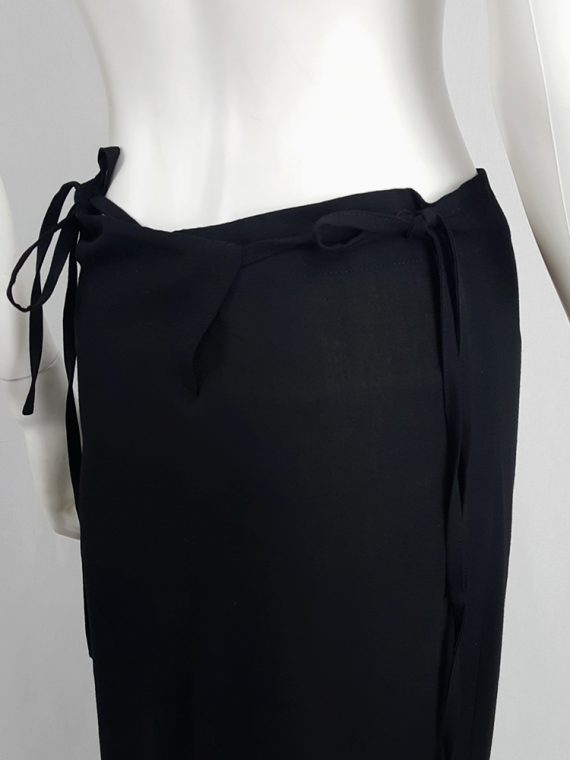 vintage Ann Demeulemeester black maxi skirt with back wrap 231242