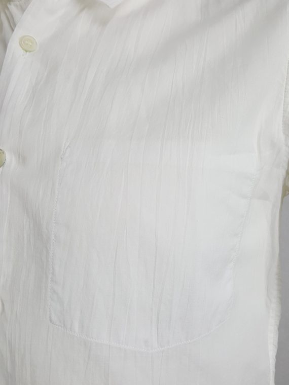 vintage Ann Demeulemeester white sleeveless shirt with inside pocket 183126(0)