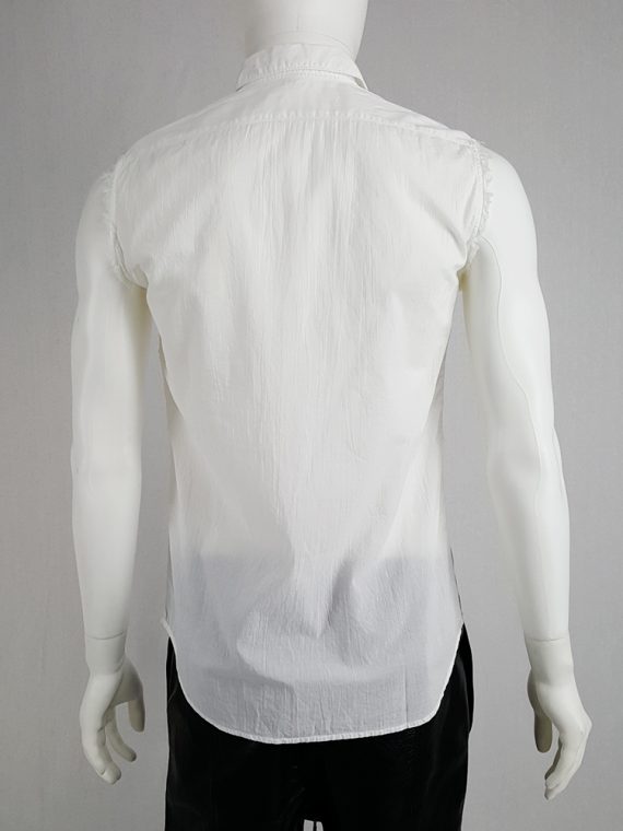 vintage Ann Demeulemeester white sleeveless shirt with inside pocket 183246