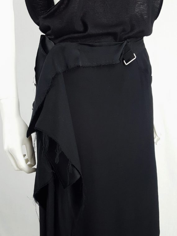 vintage Maison Martin Margiela black asymmetric skirt torn from the fabric roll spring 2006 212006(0)