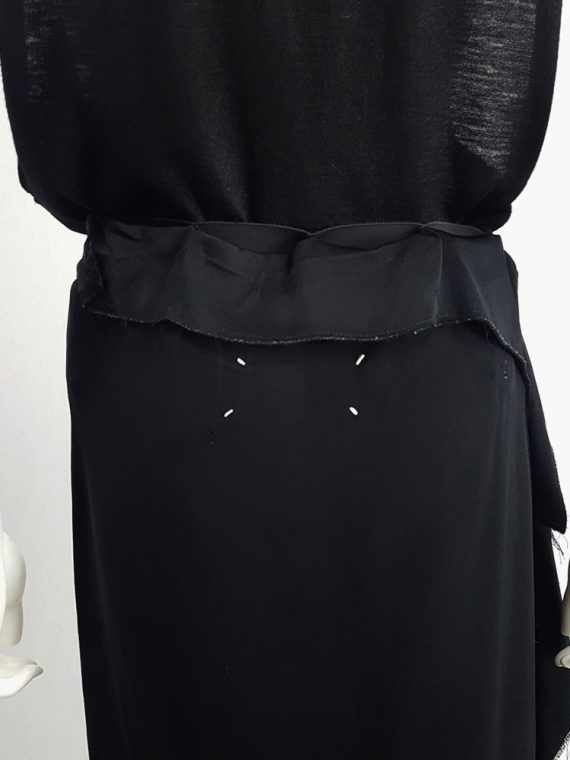 vintage Maison Martin Margiela black asymmetric skirt torn from the fabric roll spring 2006 212111