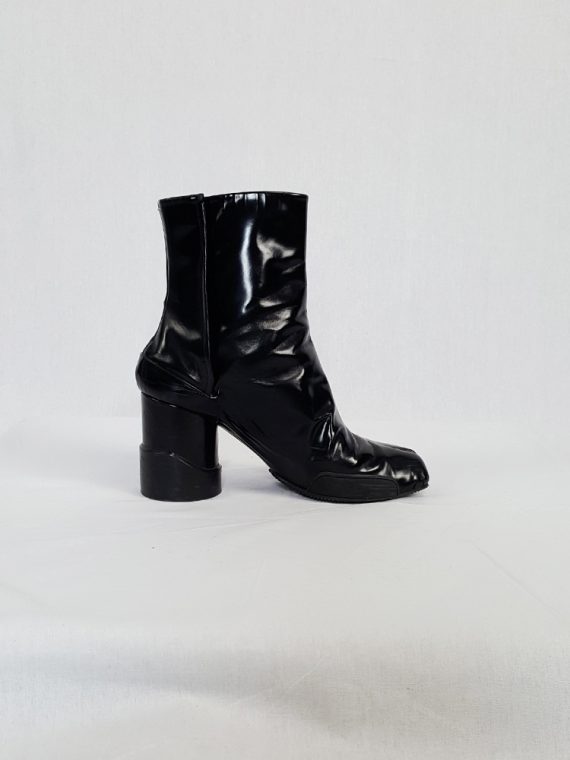 vintage Maison Martin Margiela black patent techno tabi boots fall 2014 134103