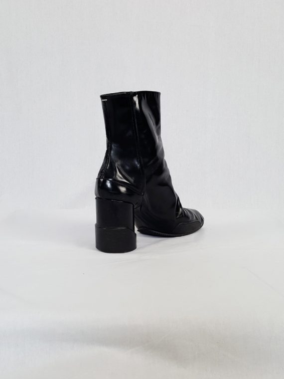 vintage Maison Martin Margiela black patent techno tabi boots fall 2014 134111
