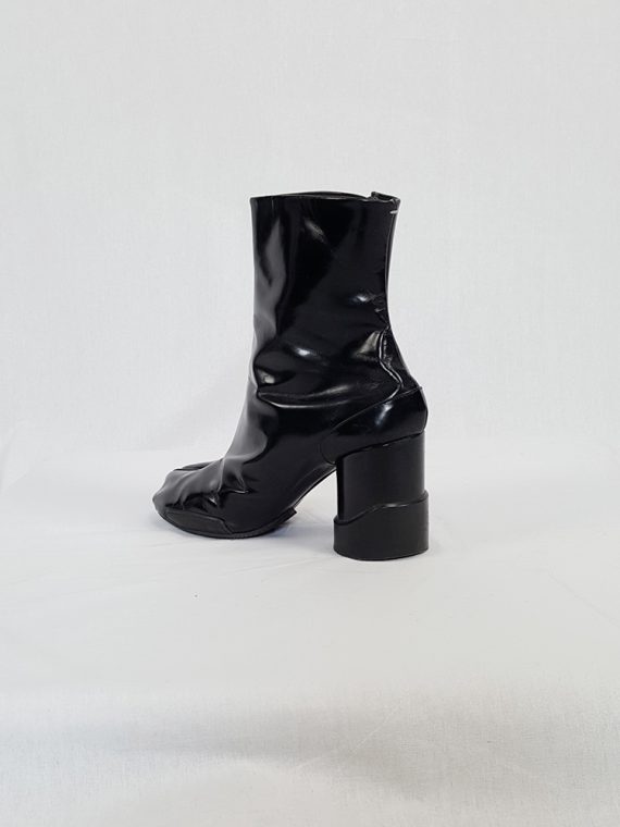 vintage Maison Martin Margiela black patent techno tabi boots fall 2014 134136