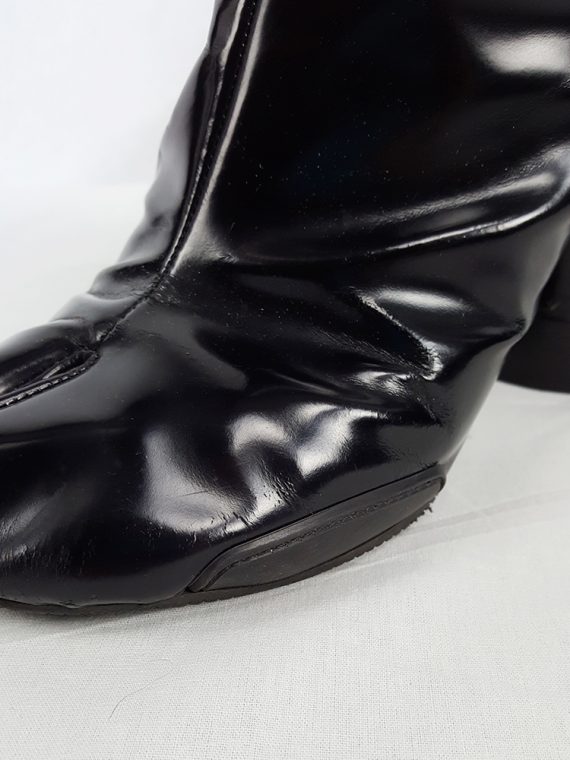 vintage Maison Martin Margiela black patent techno tabi boots fall 2014 134148