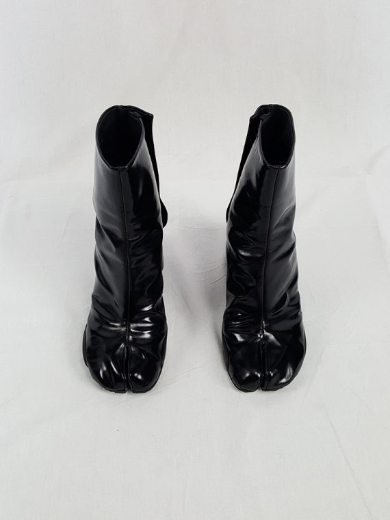 vintage Maison Martin Margiela black patent techno tabi boots fall 2014 134320(0)