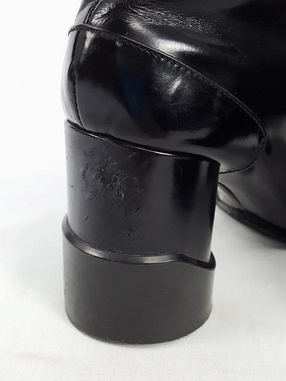 vintage Maison Martin Margiela black patent techno tabi boots fall 2014 134333