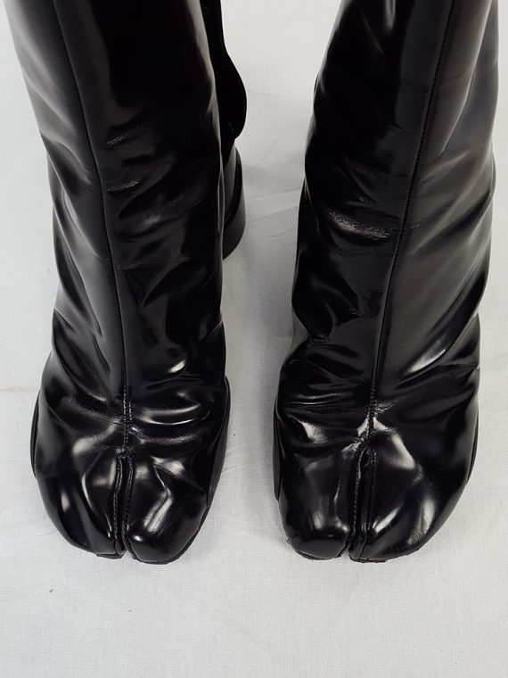 vintage Maison Martin Margiela black patent techno tabi boots fall 2014 134432