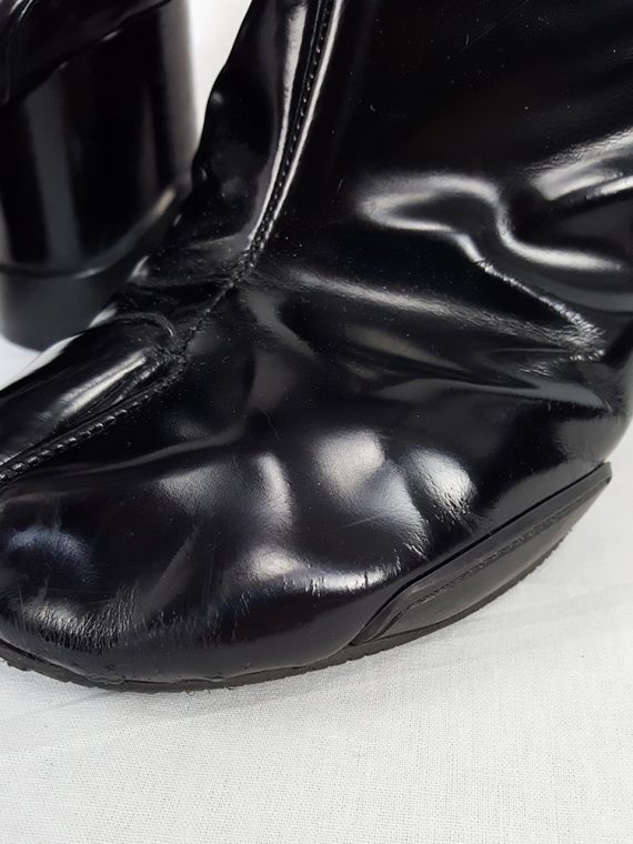 vintage Maison Martin Margiela black patent techno tabi boots fall 2014 134439