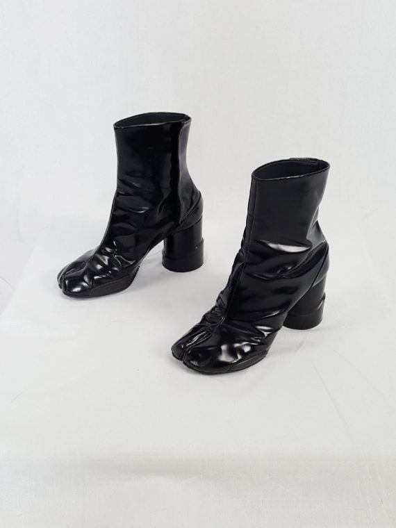 vintage Maison Martin Margiela black patent techno tabi boots fall 2014 134641