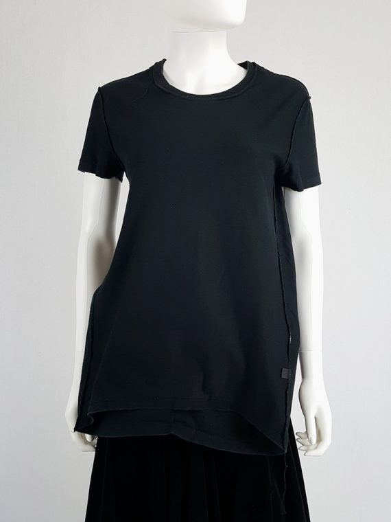 vintage Maison Martin Margiela black t-shirt hanging on the front of the body spring 2003 121317