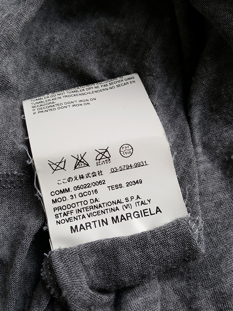 Maison Martin Margiela grey 'chair cover' top with stretched neckline ...