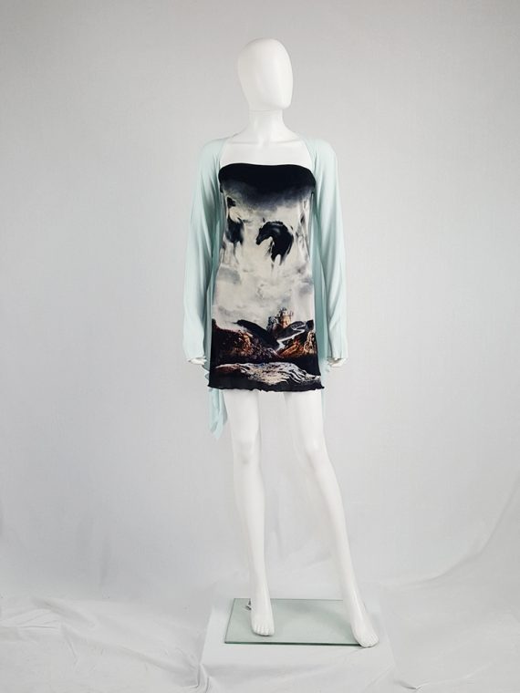 vintage Maison Martin Margiela mint green cardigan with integrated sleeves runway spring 2008 104004(0)