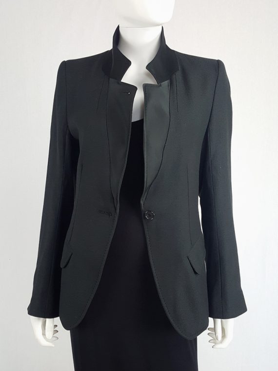 vintage Ann Demeulemeester black blazer with stitched satin lapels 134822(0)