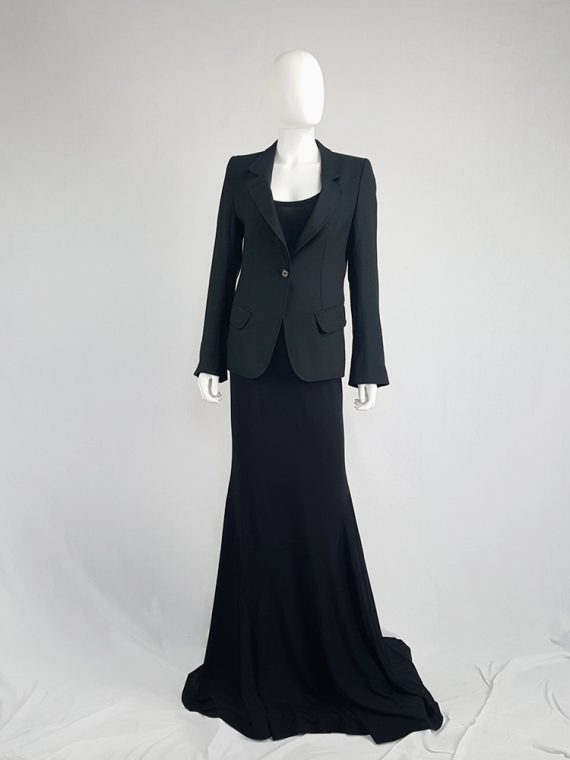 vintage Ann Demeulemeester black blazer with stitched satin lapels 134932