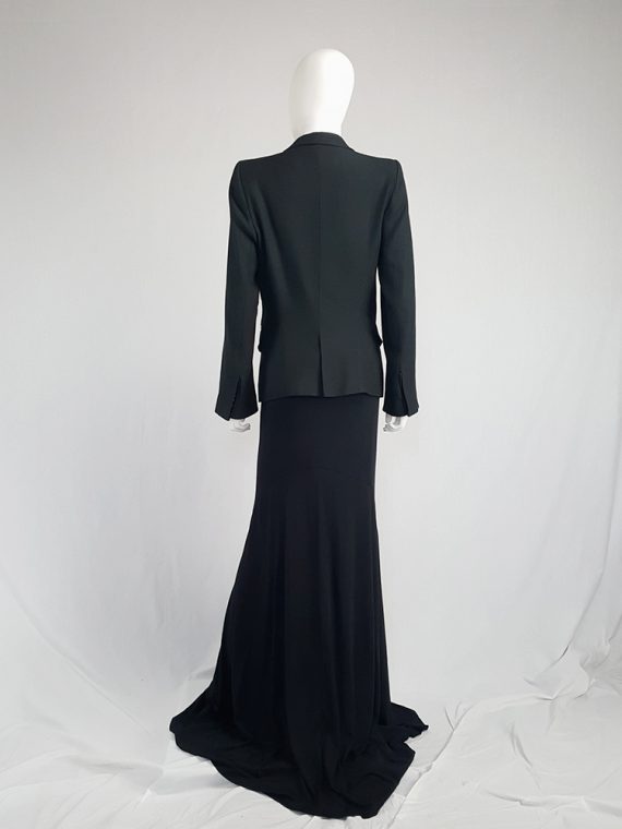vintage Ann Demeulemeester black blazer with stitched satin lapels 135101